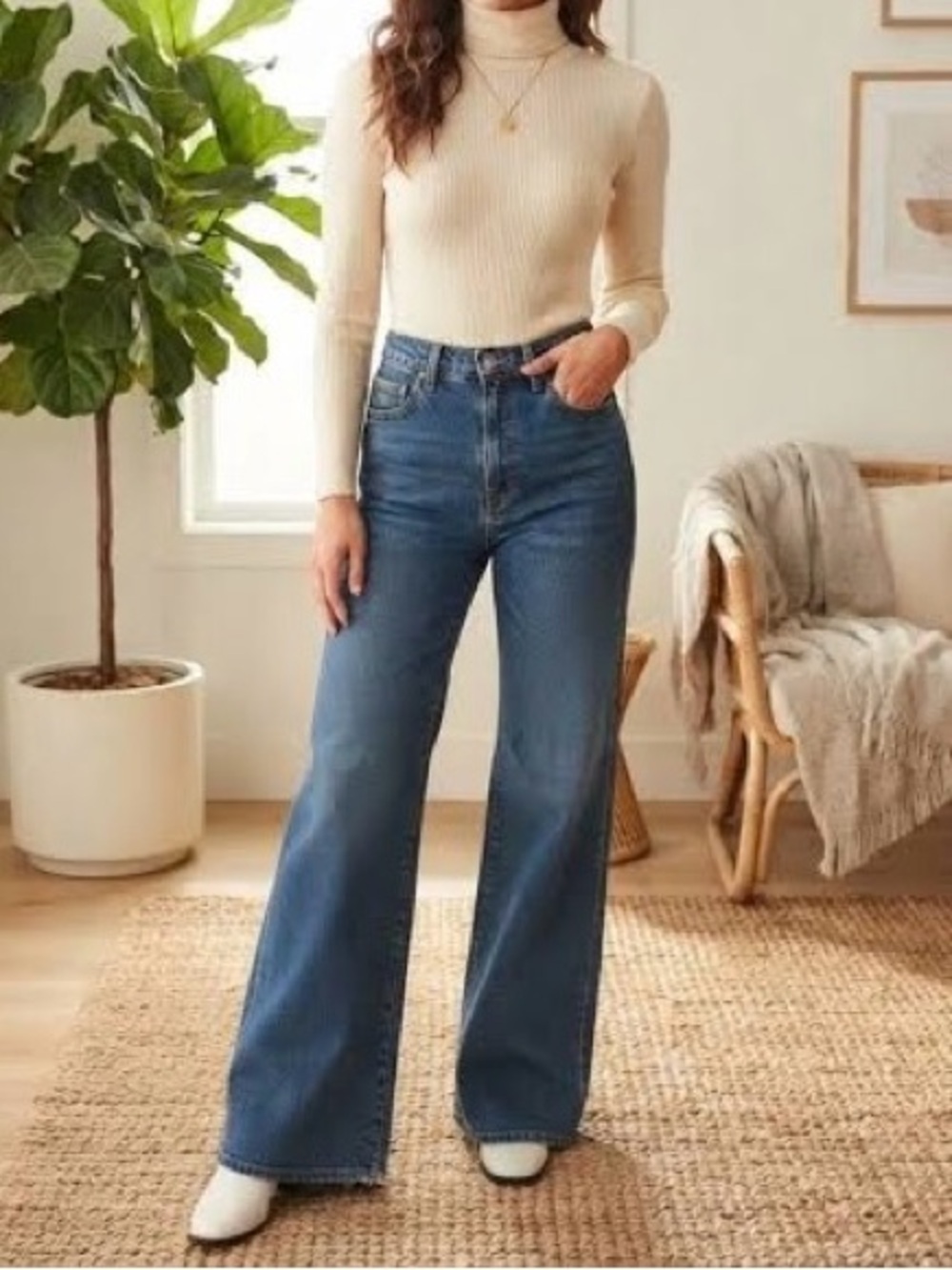 Blue Asphalt Vintage Low Rise Bootcut Wide Leg light Blue Jean
